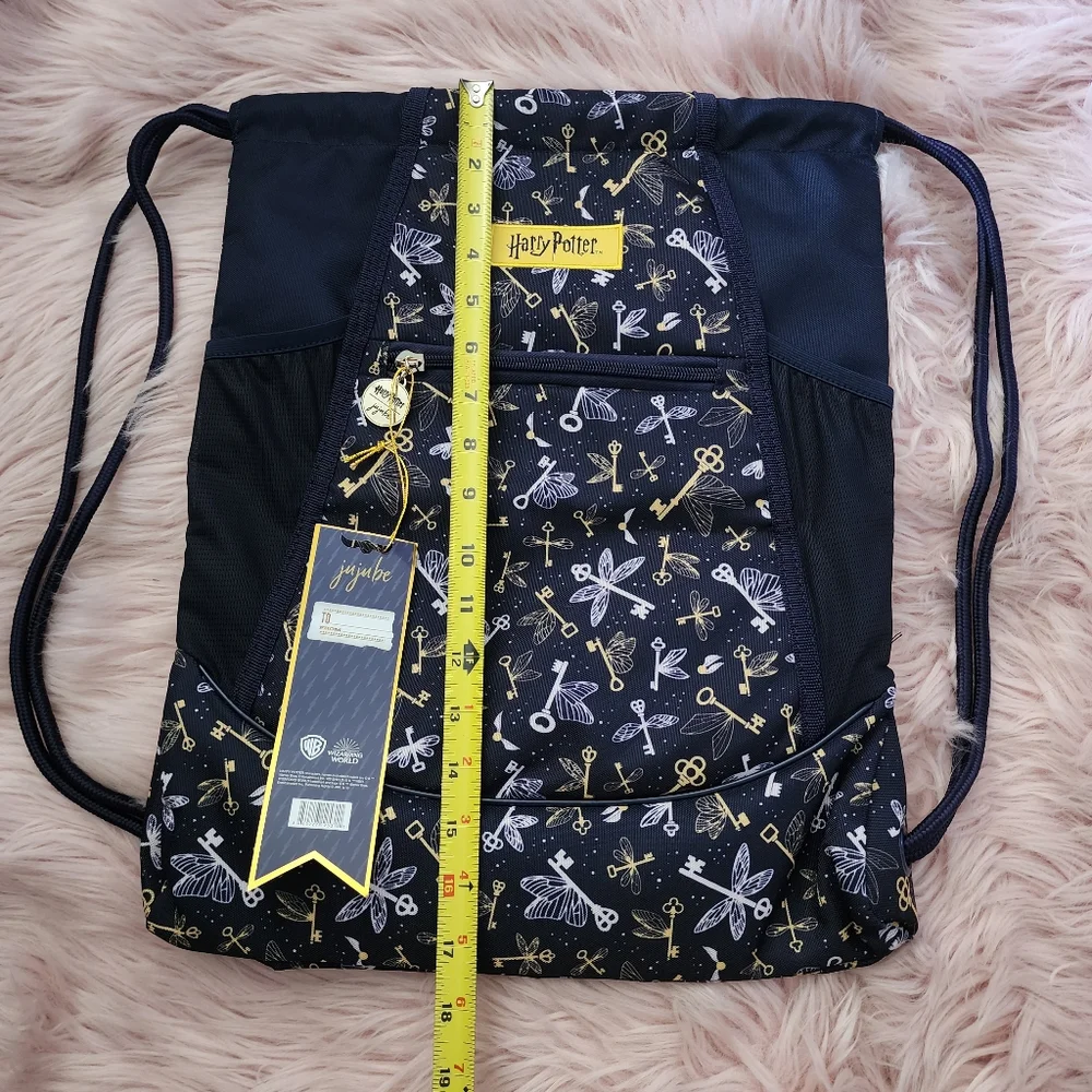 JuJuBe Harry Potter Drawstring Backpack flying keys limited edition